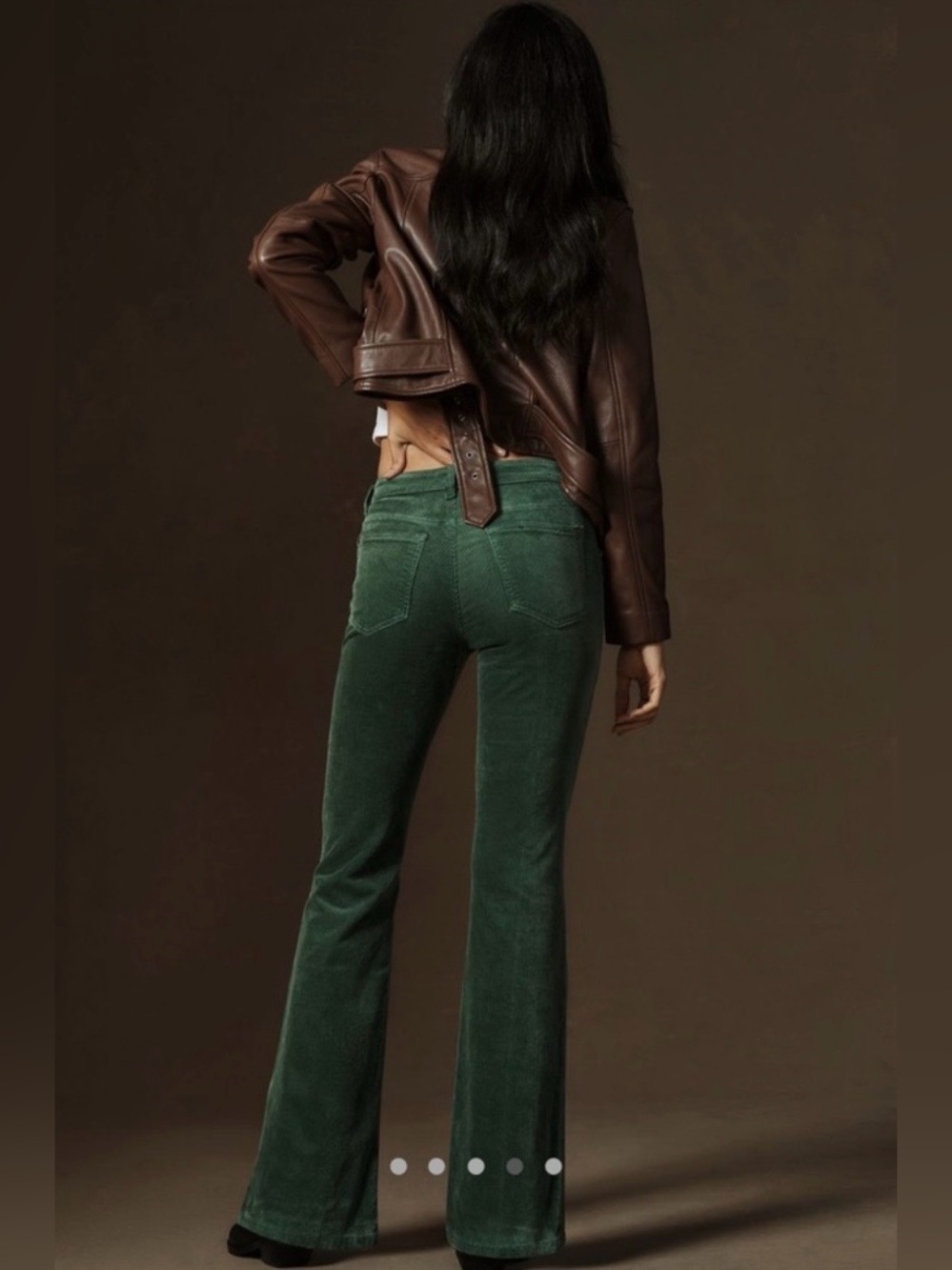 Anthropologie Pilcro The Icon Green Flare Leg Corduroy Pants Size 32 - Picture 2 of 16